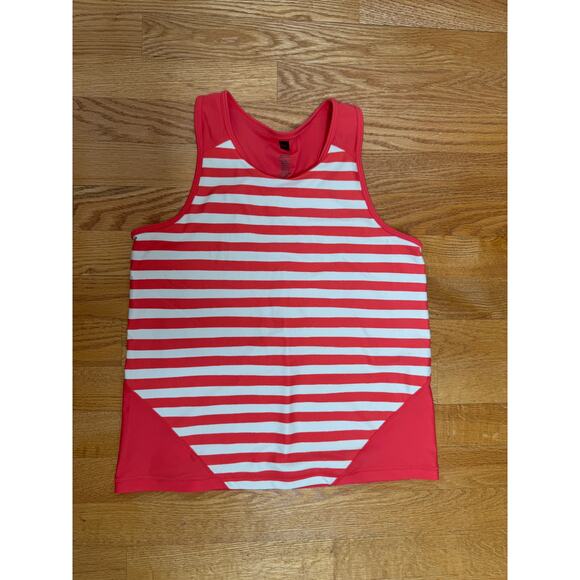 Tea Collection Girls Athletic Tank Top, EUC, Orange Stripe, Kids Sz 10 - Picture 1 of 3